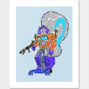 Robot Squirrel Leader Posters and Art